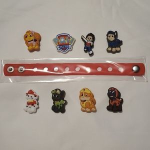 NEW 8 PIECE PAW PATROL CROC CHARM JIBBITZ W/BAND